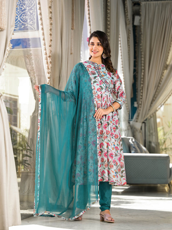 Multi Ruby Silk Pant Suit 193691