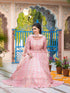 Multi Dola Silk Anarkali Dress 193698 Closure View
