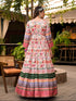 Multi Soft Dola Silk Anarkali Dress 193703 Closure View
