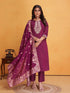 Wine Roman Silk Pant Suit 193787