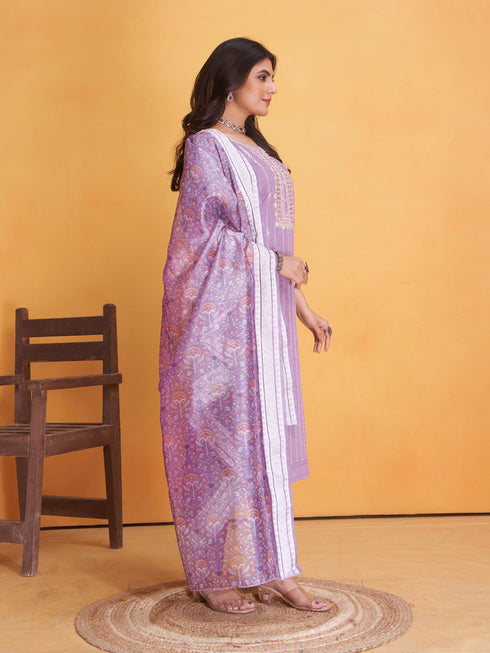 Lavender Roman Silk Pant Suit 193788 Closure View