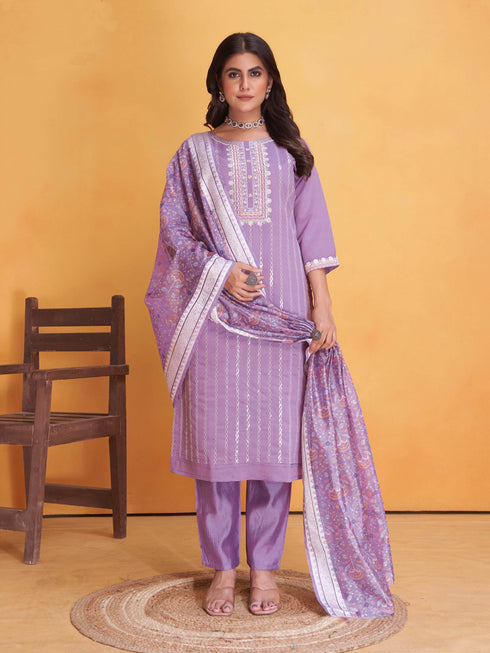 Lavender Roman Silk Pant Suit 193788