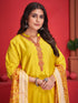 Yellow Roman Silk Pant Suit 193789 Salwar Kameez