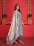 Multi Art Silk Pant Suit 193790 Closure View