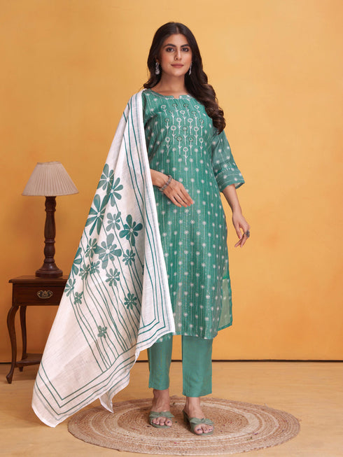 Multi Art Silk Pant Suit 193791