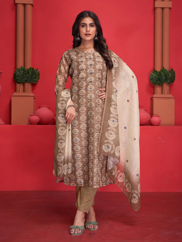 Multi Art Silk Pant Suit 193792