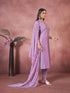 Lavender Art Silk Pant Suit 193795 Closure View