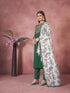 Green Art Silk Pant Suit 193796 Closure View