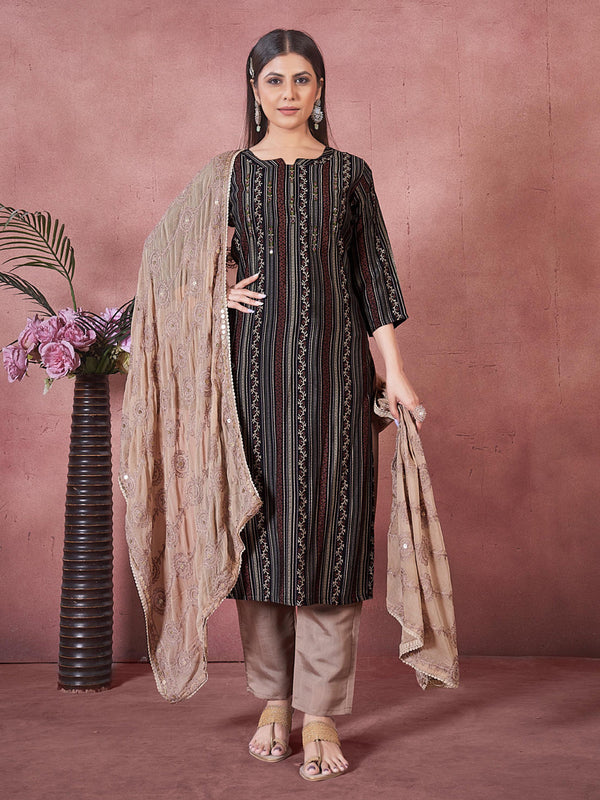 Multi Art Silk Pant Suit 193797