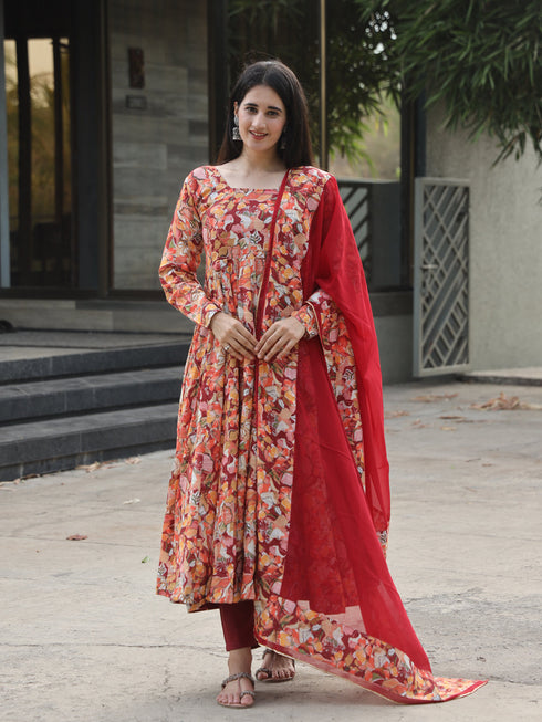 Multi Muslin Anarkali Dress 193833