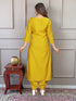Yellow Viscose Pant Suit 193855 Back View