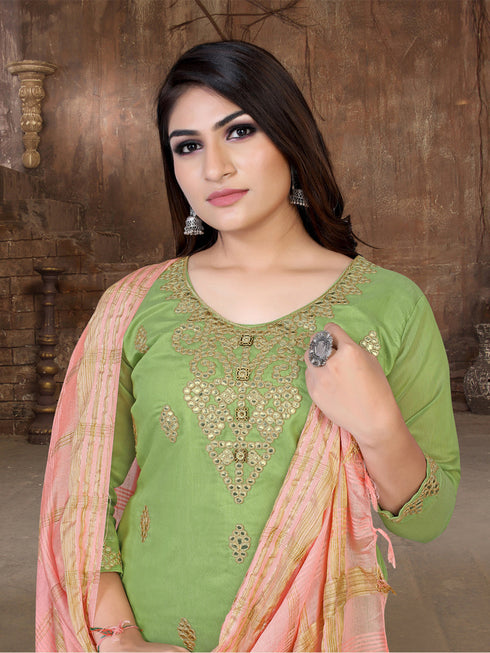 Pista Model Chanderi Patiyala Dress 193863 Back View