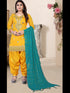 Yellow Model Chanderi Patiyala Dress 193865