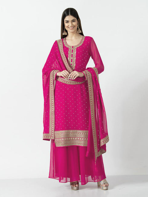 Rani Pink Heavy Georgette Palazzo Suit 193871