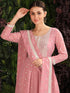 Pink Heavy Georgette Palazzo Suit 193889 Closure View
