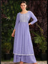 Lavender Heavy Georgette Palazzo Suit 193890