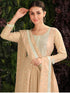 Beige Heavy Georgette Palazzo Suit 193891 Closure View