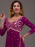 Purple Heavy Georgette Palazzo Suit 193894 Closure View