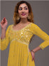 Mustard Heavy Georgette Palazzo Suit 193898 Closure View