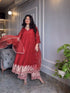 Red Pure Chinon Silk Anarkali Dress 193912