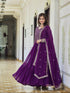 Purple Fox Georgette Anarkali Dress 193943 Closure View