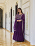 Purple Fox Georgette Anarkali Dress 193943 Back View