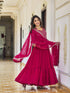 Rani Pink Fox Georgette Anarkali Dress 193944 Closure View