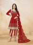 Red Heavy Art Silk Patiyala Dress 193971