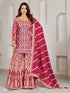 Rani Pink Premium Chiffon Sharara Suit 194016