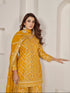 Mustard Premium Chiffon Sharara Suit 194017 Back View