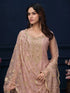 Peach Organza Chiffon Pant Suit 194027 Closure View