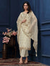 Cream Organza Chiffon Pant Suit 194030