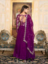 Purple Fox Georgette Anarkali Dress 194061 Closure View