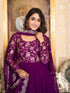 Purple Fox Georgette Anarkali Dress 194061 Back View
