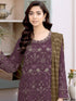 Mauve Heavy Fox Georgette Pant Suit 194080 Closure View
