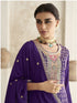 Purple Heavy Chinon Pant Suit 194088 Closure View