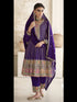Purple Heavy Chinon Pant Suit 194088