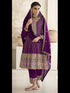 Wine Heavy Chinon Pant Suit 194089