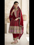 Maroon Heavy Chinon Pant Suit 194091