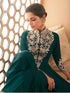 Green Heavy Georgette Anarkali Dress 194097 Closure View