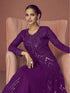 Purple Real Georgette Anarkali Dress 194106 Closure View