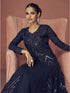 Black Real Georgette Anarkali Dress 194108 Closure View