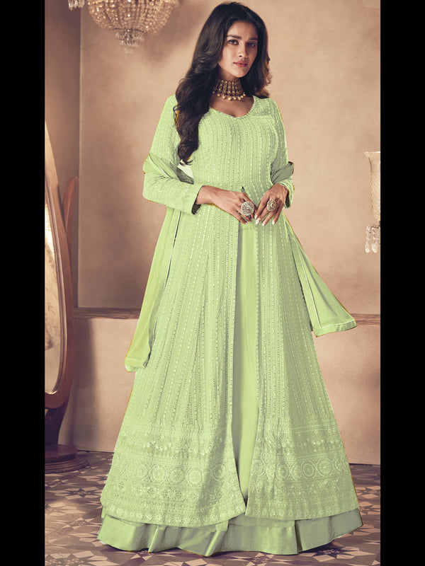 Pista Heavy Fox Georgette Anarkali Dress 194109