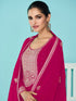 Rani Pink Heavy Fox Georgette Palazzo Suit 194122 Closure View