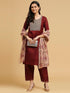 Maroon Cotton Pant Suit 194204