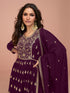 Purple Vichitra Silk Sharara Suit 194237 Closure View