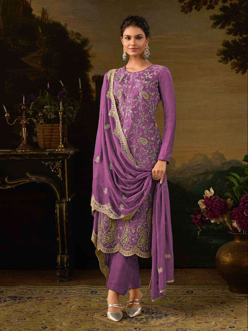 Purple Silk Pant Suit 194247