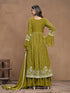 Mehendi Faux Georgette Sharara Suit 194252 Closure View