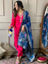 Rani Pink Viscose Chanderi Pant Suit 194256 Closure View