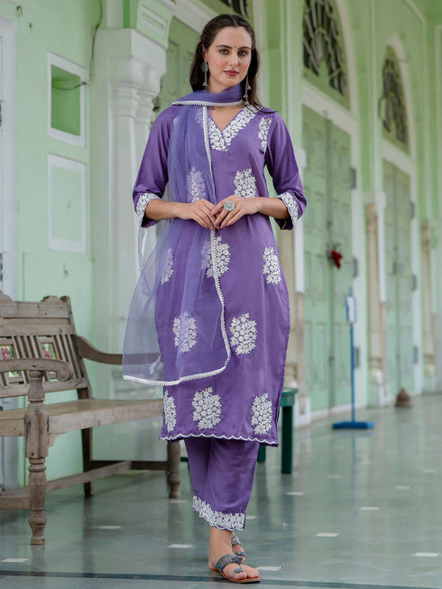 Lavender Silk Blend Pant Suit 194271